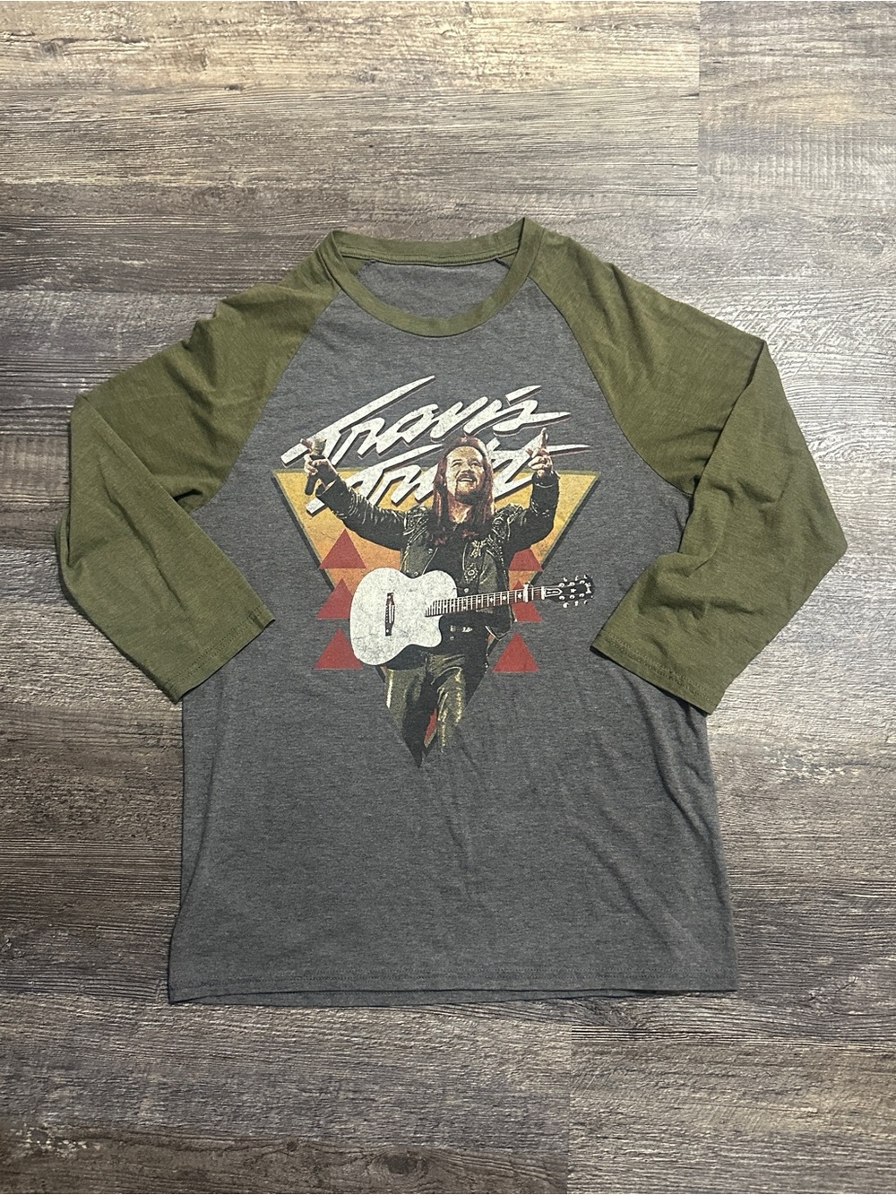 Official 2021 Travis Tritt Tour Raglan Tee Long Sleeve Raglan - Small